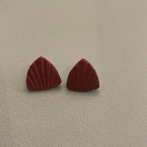 Deep red textured earrings